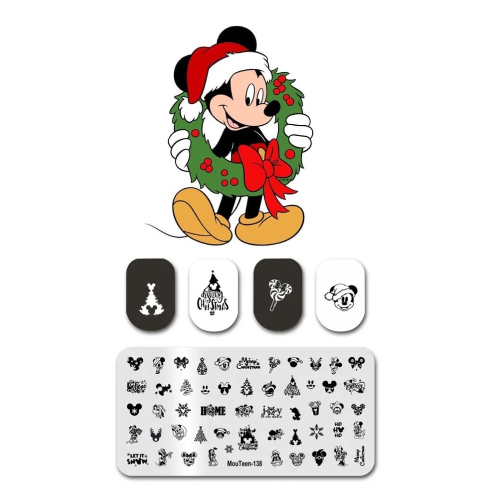 $5 Christmas nail stamping plate w/ white base. New. Stainless. $5 when bundled